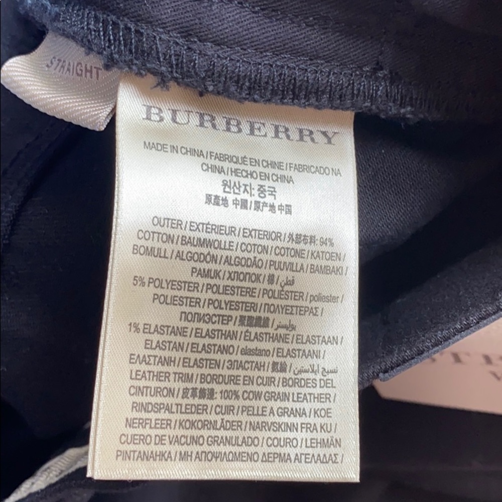 Burberry Black Unisex Straight Leg Cotton Stretch Logo Hardware Jeans NeverUsed - Picture 7 of 16